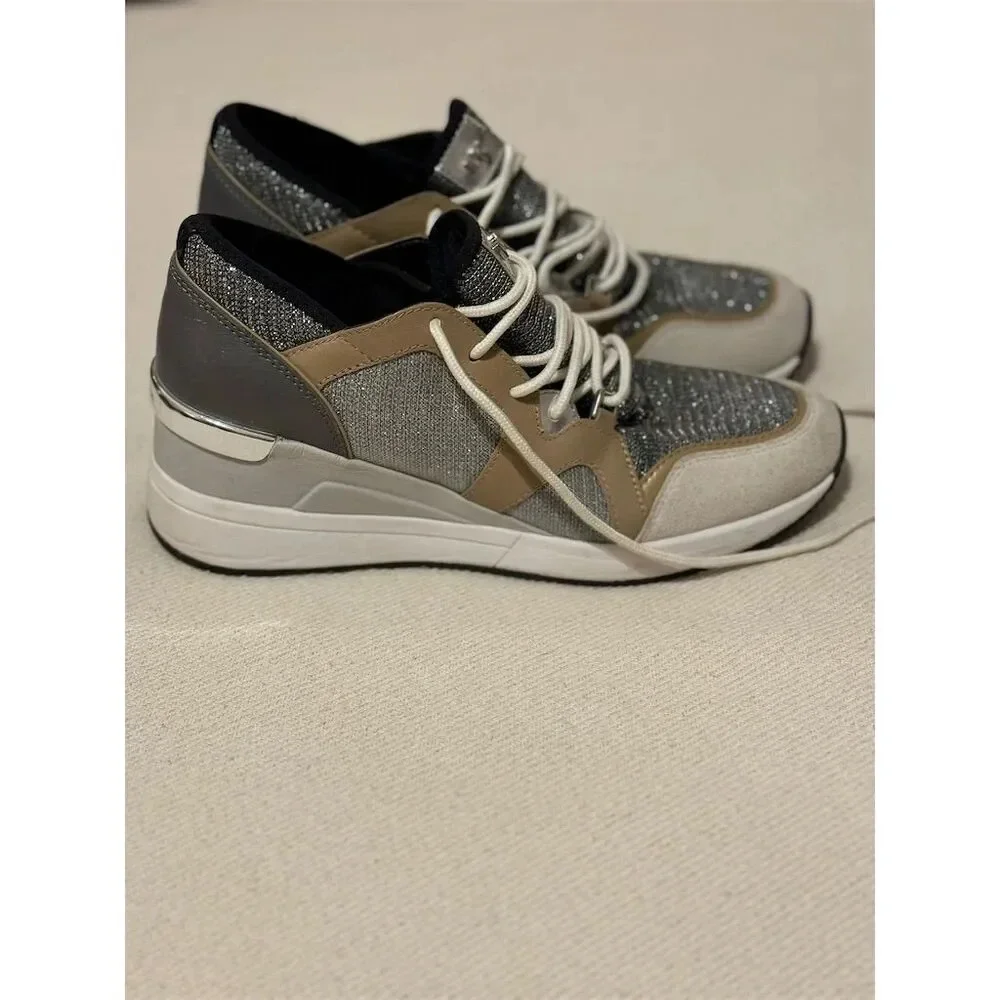 Michael Kors Liv Trainer Women's‎ Sneakers Gray Size 8 Casual Athletic